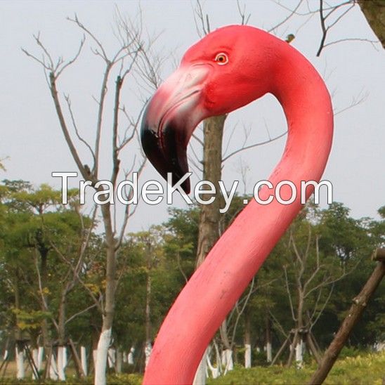 Polyresin casting flamingo statue for garden decoration