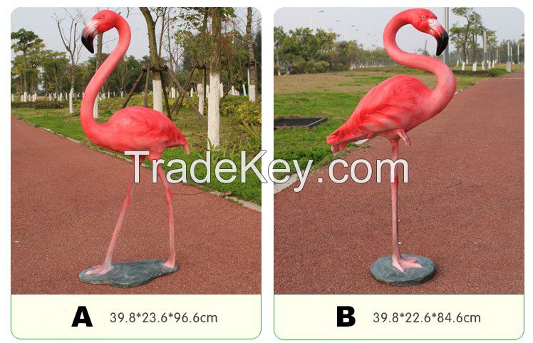 Polyresin casting flamingo statue for garden decoration