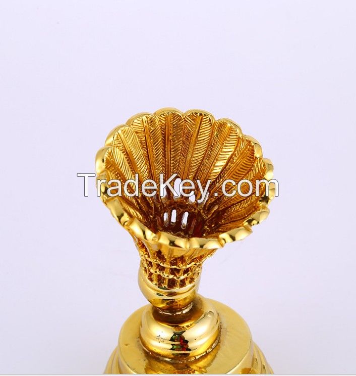 Resin golden electroplated badminton trophy award