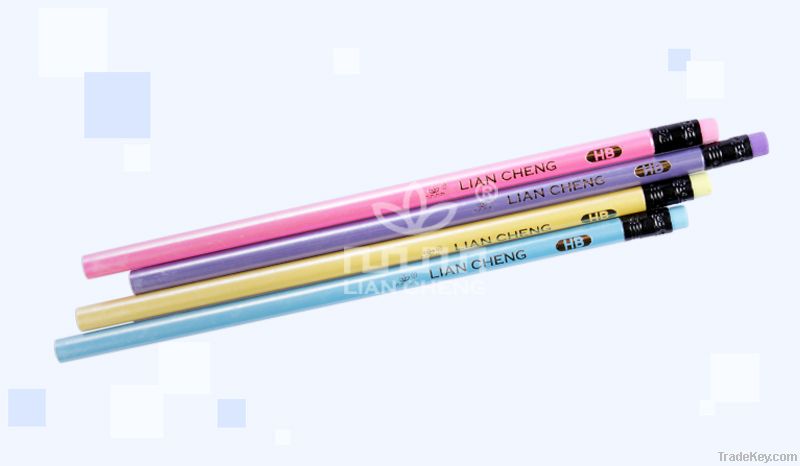 Wooden Silk Pencil, Lapiz, Pencil With Ferrule And Multi-colored Eraser