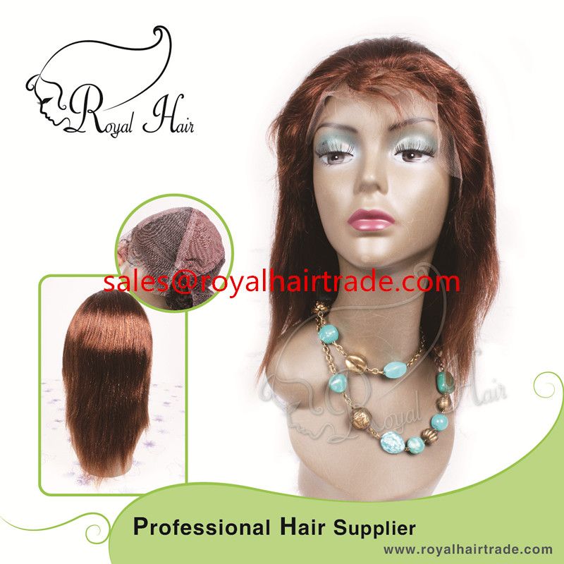 Top Quality High Density Straight Natural Color 8-24inch100% Virgin Brazilian Human Hair Full Lace Wig