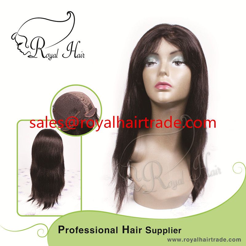 Top Quality 100% Virgin Human hair straight natural color 8-24inch glueless full lace wig