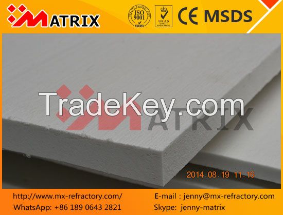 25mm 1260C High Temperature Insulation Fireproof Fiber board 320kg/m3 Ceramic Fiber China