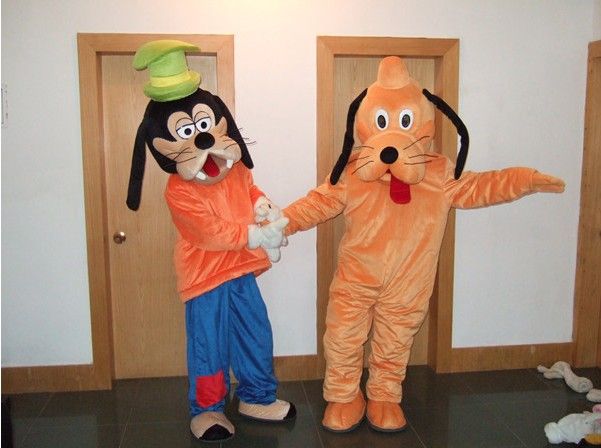 high quality goofy& pluto  mascot costume  