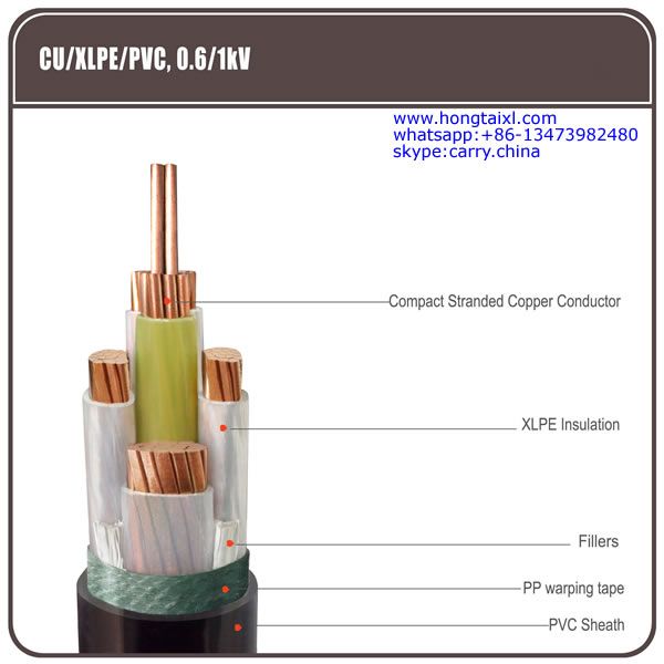 0.6/1KV PVC Insulated PVC Sheathed Power Cable