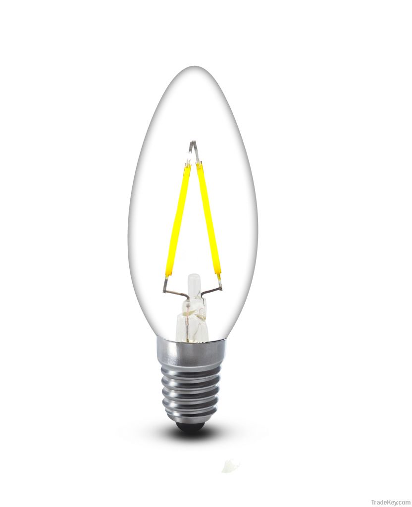 New Launching Sapphire Filament E27 LED Candle Bulb, 3.5W Edison Bulb