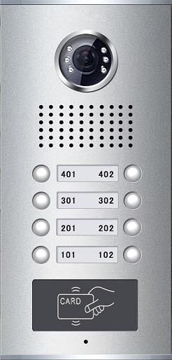 video door phone for apartment with card reader(8-button)