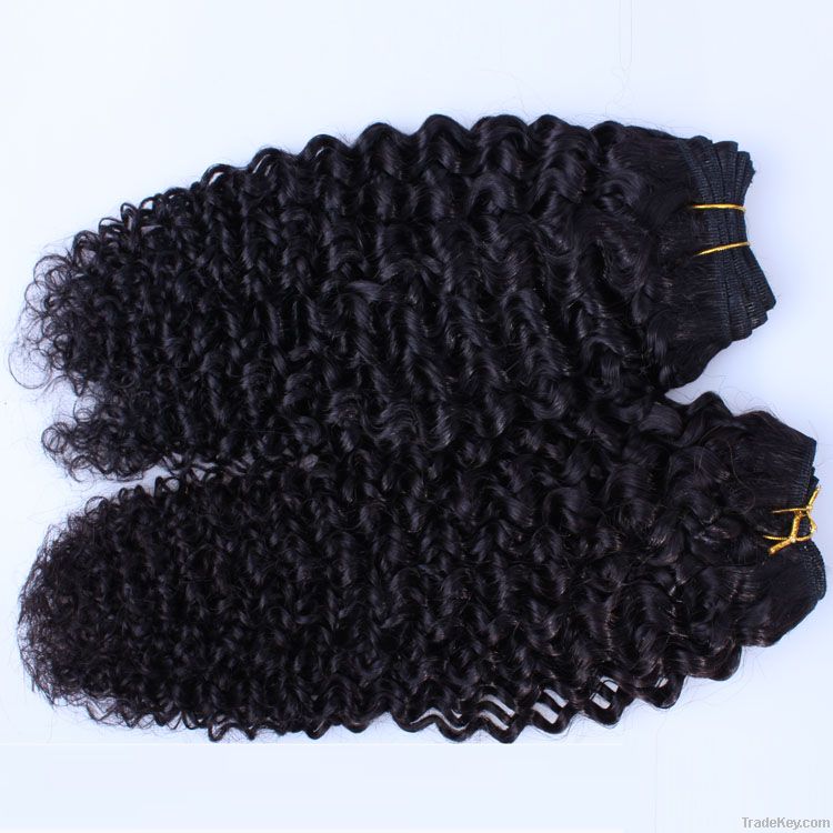 100% Brazilian Human Hair  Kinky curl Jet black