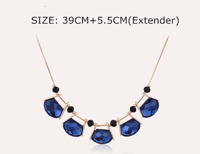 Colorful crystal ladies fashion necklace jewelry