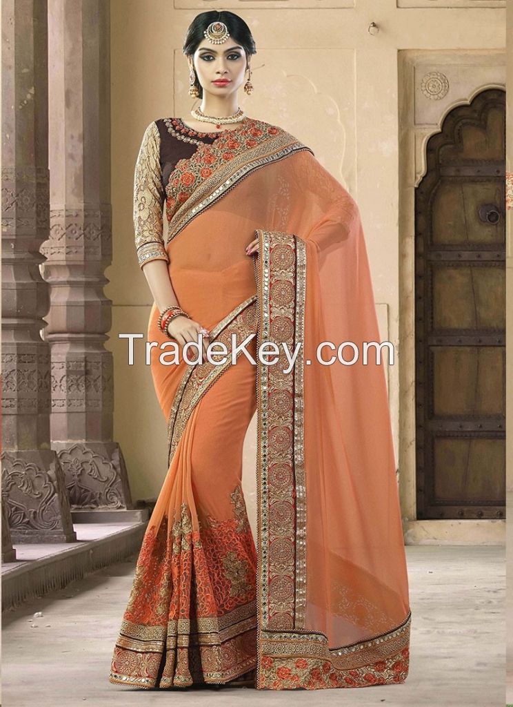 Georgette Party Wear Sarees and Designer Sarees Online