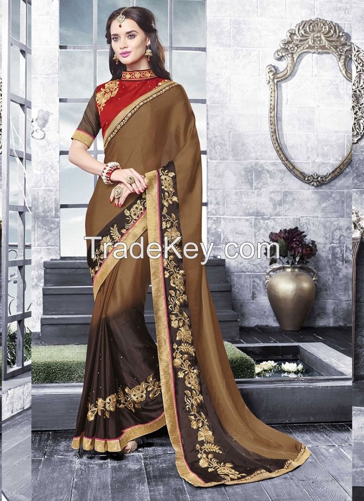 Georgette Party Wear Sarees and Designer Sarees Online