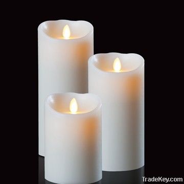 moving flame wick led candle with timer