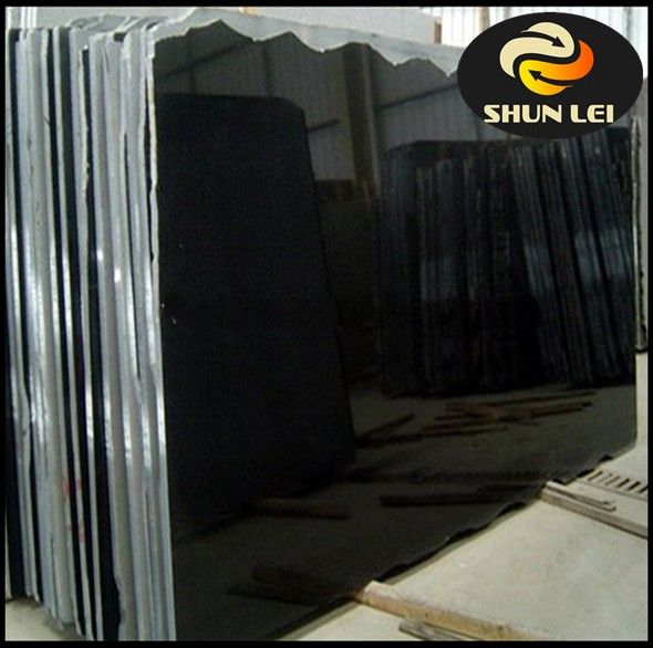 Natural absolute black granite and black galaxy granite slabs