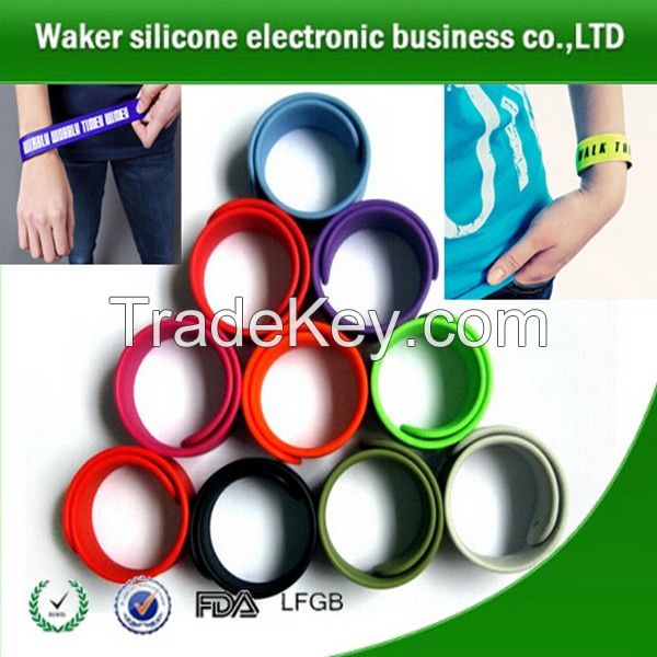 custom silicone slap braceletS