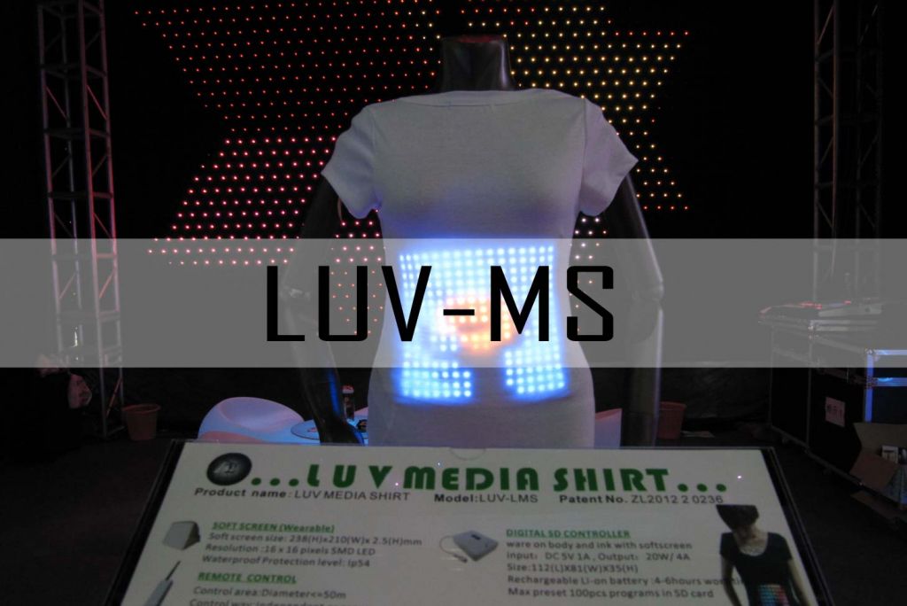dj design sound active flashing el shirt LUV-MS 