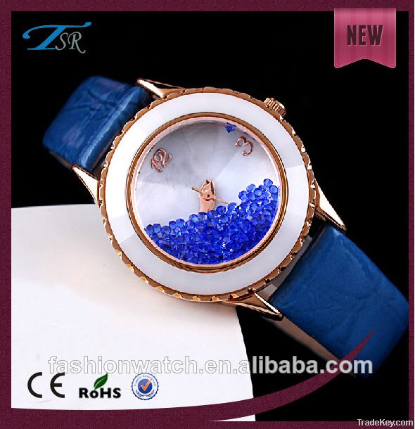 2014 ladys fashion wistwatch with charming pattern Japan movement