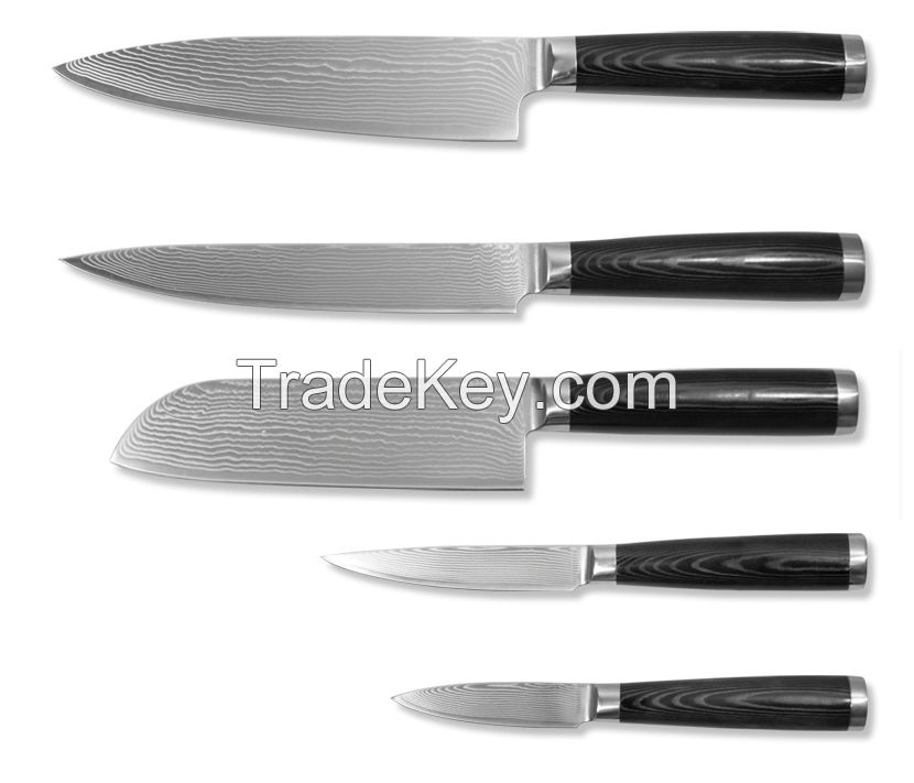 2014 Top selling VG10 Damascus steel Kitchen Knife set