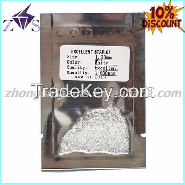 White Vacuum Package CZ Synthetic Cubic Zirconia