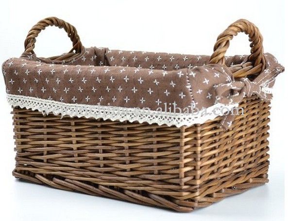 Wicker basket with double handles wholesale