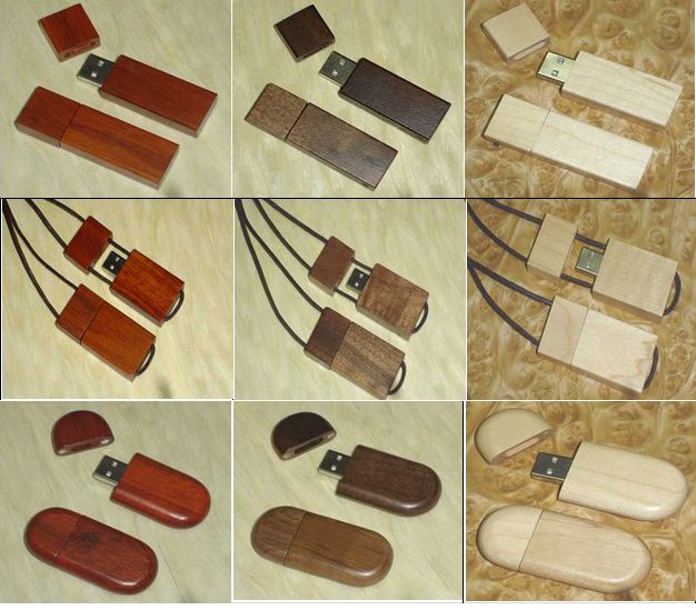 Wood USB Flash Drives 64MB to 32GB