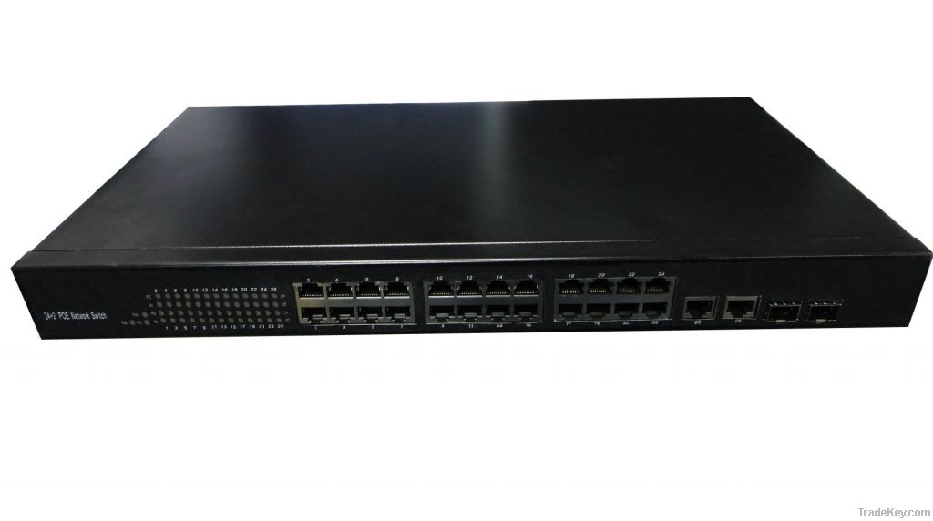 Low prices POE switch with 24 10/100M ports management