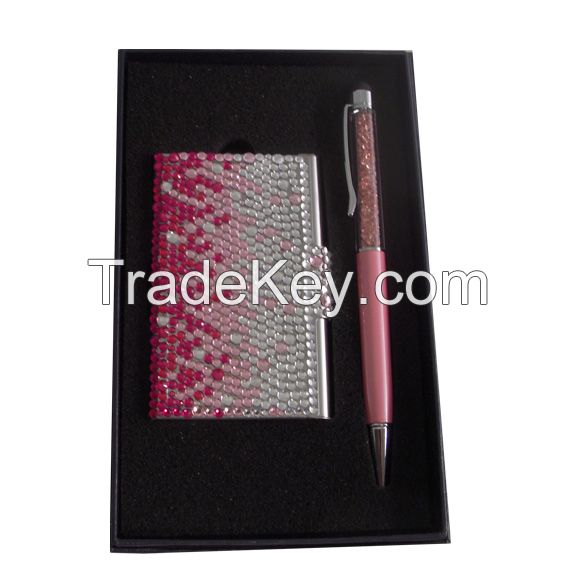 Crystal Business card Case & Crystal Stylus Pen