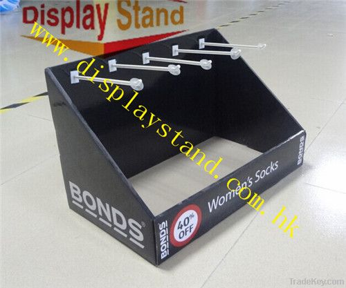 Customized Corrugated Cardboard Display case & PDQ box with Hooks