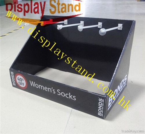 Customized Corrugated Cardboard Display case & PDQ box with Hooks