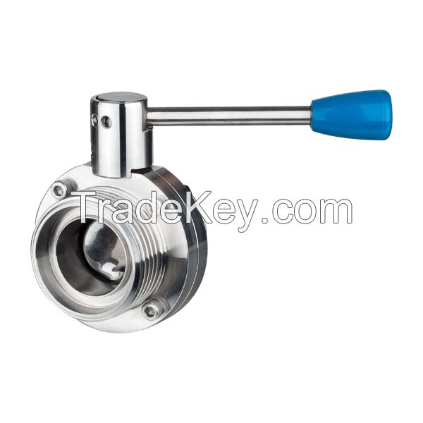 stainless steel Sanitary DIN Threaded Butterfly Valve(304/316L)