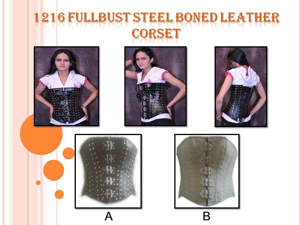 Fullbust Leather Corset With Real Steel bones Ci-1216