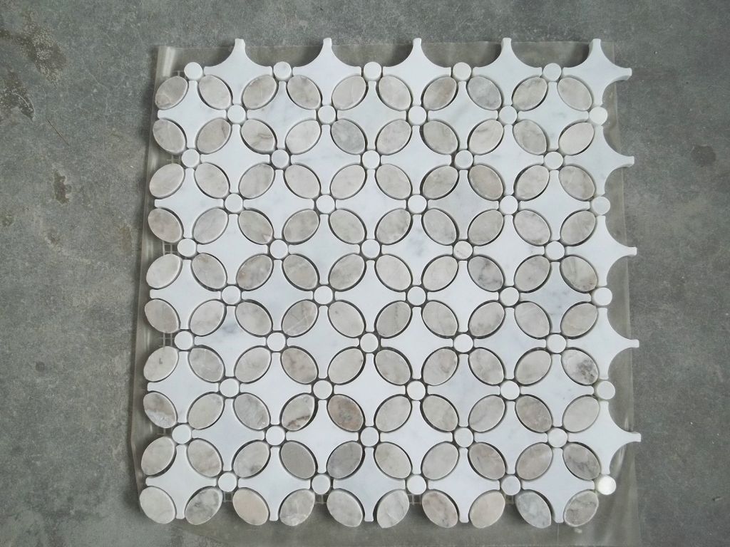 marble mosaic 12"x12"-mumflower