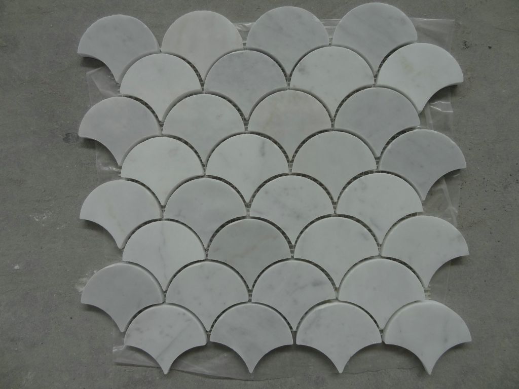 marble mosaic12"x12"-Fan-shaped