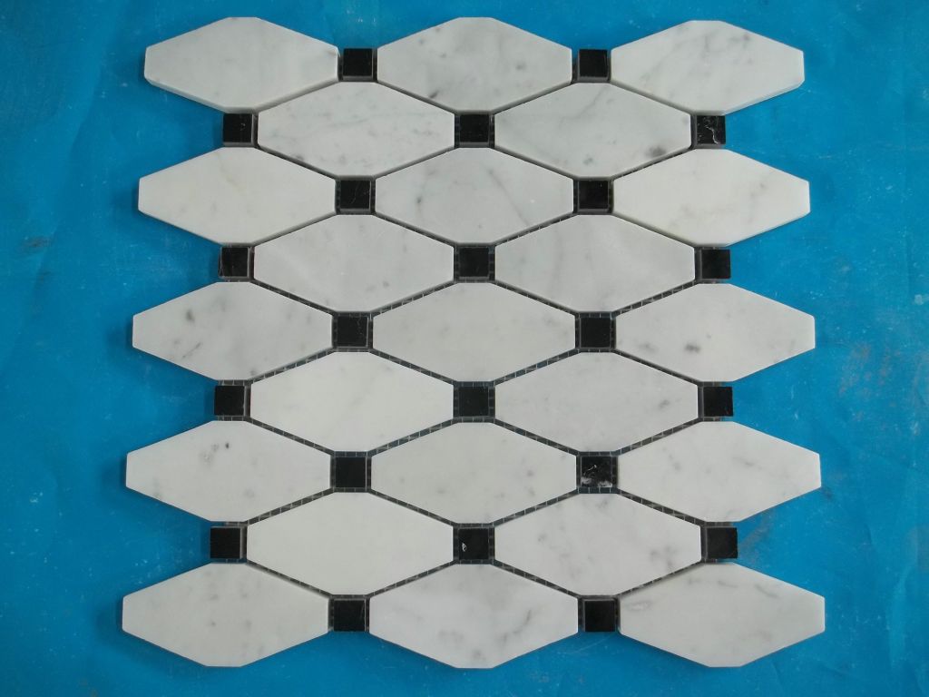 12"x12" marble mosaic -Long Octagon