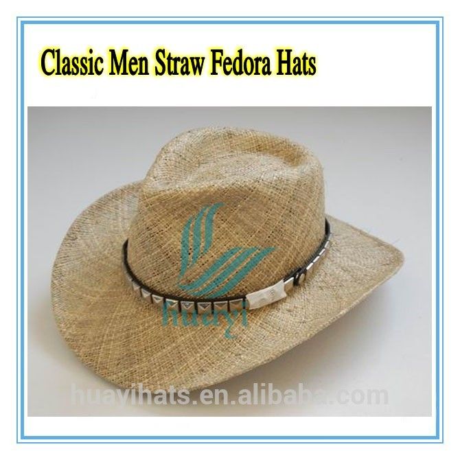 Stylish raffia summer hat fedora straw hats
