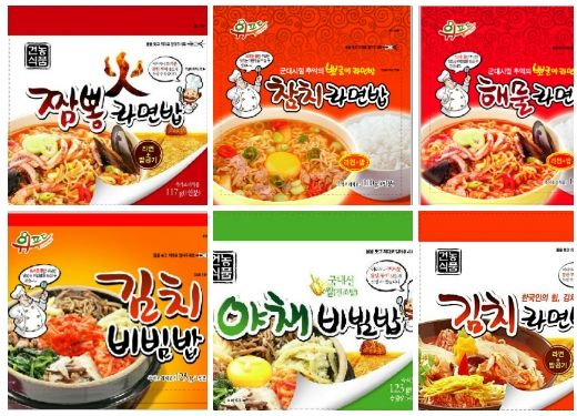 CUP TTEOKBOKKI, Kimchi Ramen Bap, Seafood Jjambbong Ramen Bap, Vegetable Bibim Bap, Etc