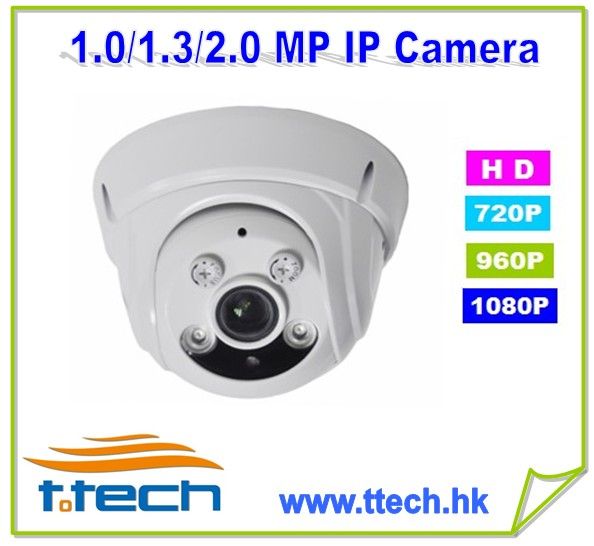 HD 1.3 Megapixel 960P IR IP Dome Camera 