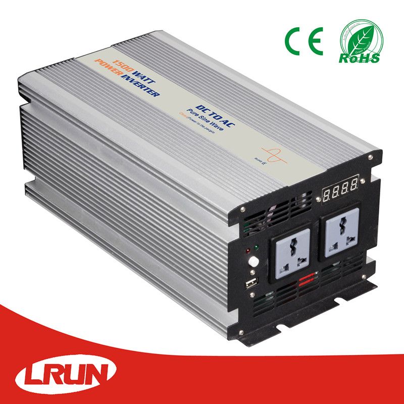 1500W 12V 230V Car Power Inverter pure sine wave inverters for Solar System, Buzzer Alarm and Dual USB Output