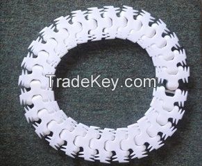 Flexible chain, flat table chain, flat conveyor chain