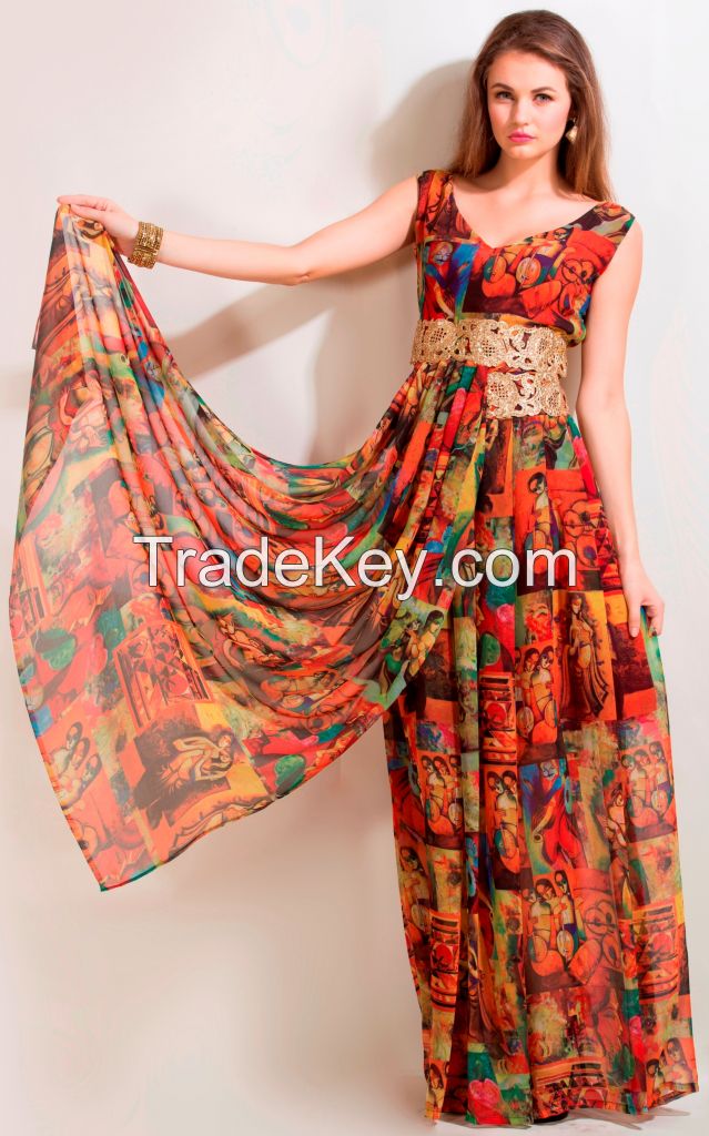 PRINTED RHINESTONE DRESS