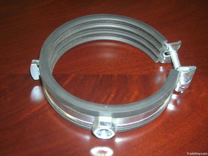 stainless steel/ carbon steel Heavy duty pipe clamp with rubber lined