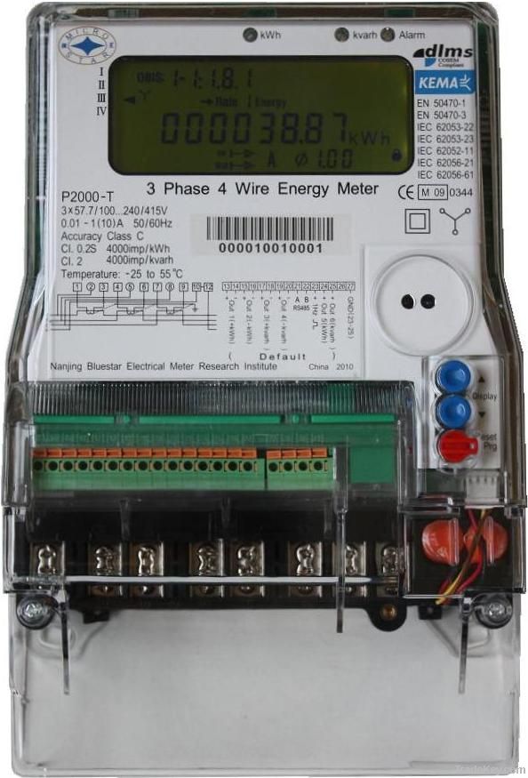 Kema Certified Dlms Compliant Three Phase Energy Meter Class 0.2s P200