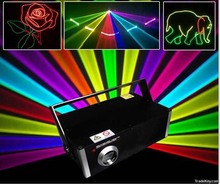 3D animation Full color RGB 1w dmx ilda laser light ishow software