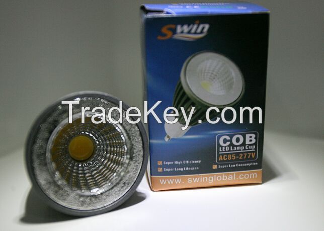 Dimmable GU10 185~277V Led Spot Light 5W High Power CE Rohs Cob 090-3079-DSL05 W/Y