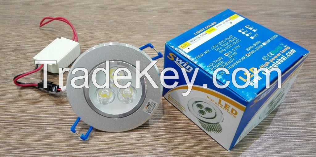 High Power Lamp 3W COB led spotlight LED White Gold Spotlight,ceiling spotlight  Dimmable/Undimmable