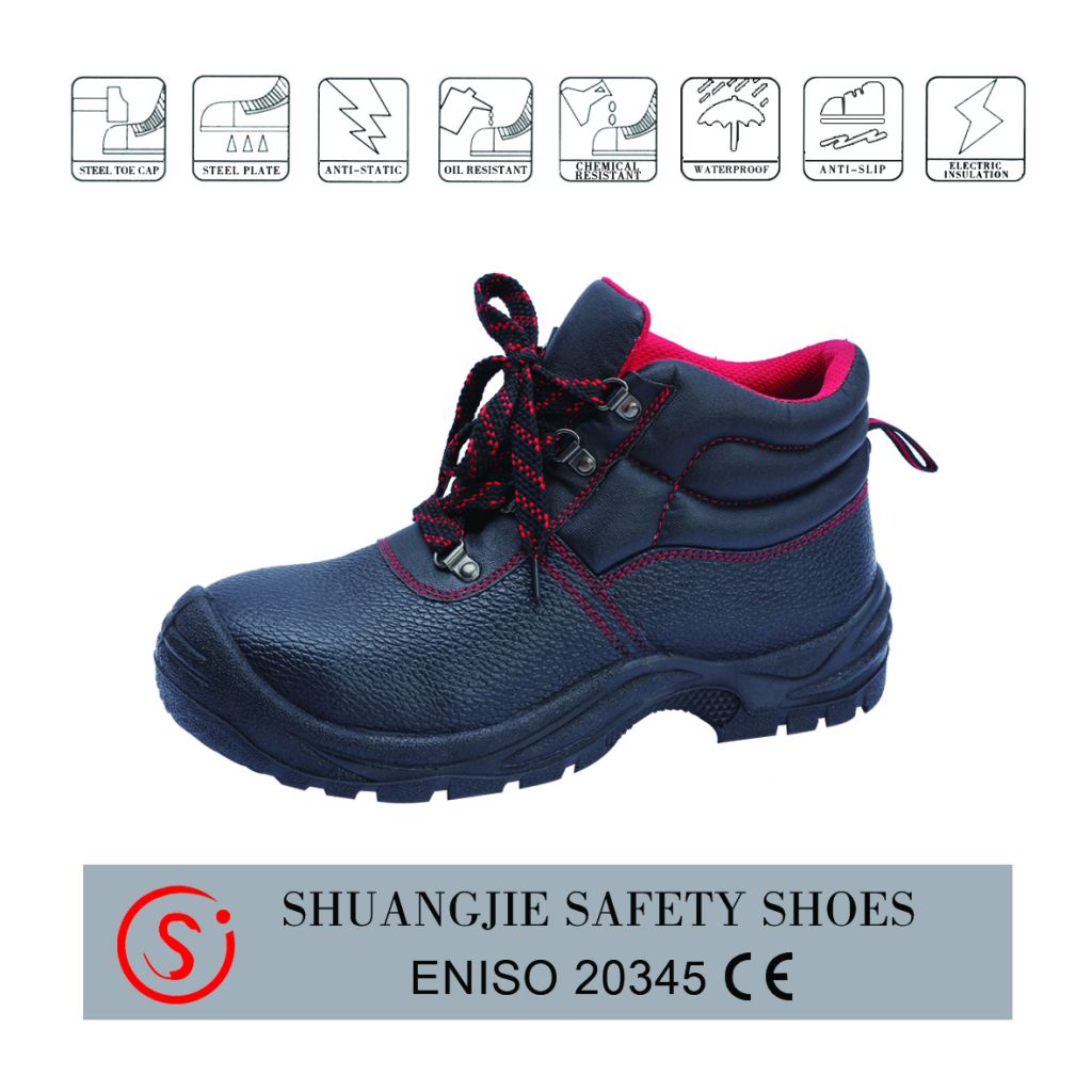 Mid-East style high ankle leather security shoe industrial safety shoe for workplace