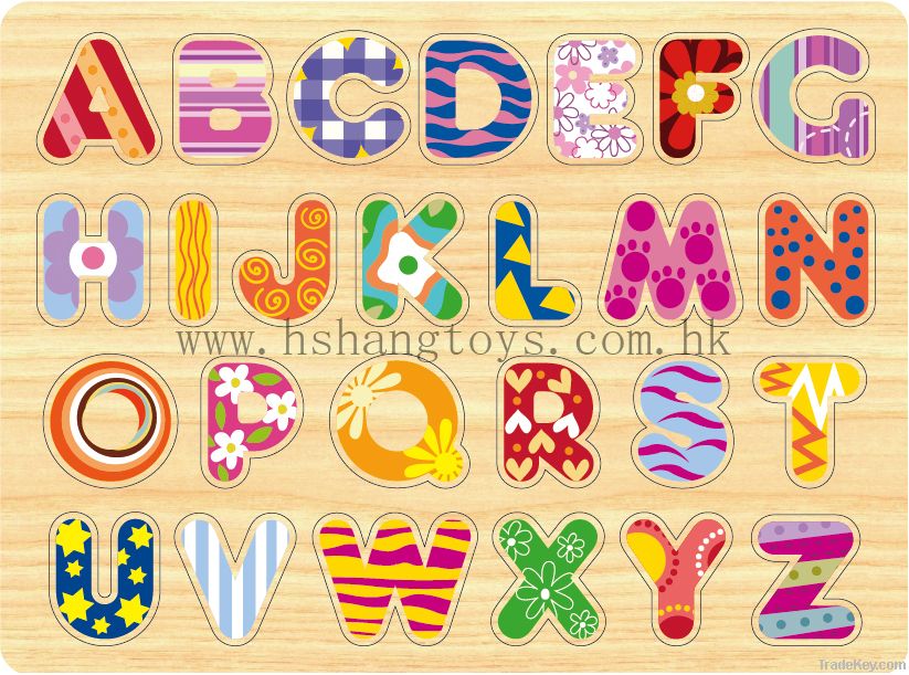 wooden colorful alphabet puzzle