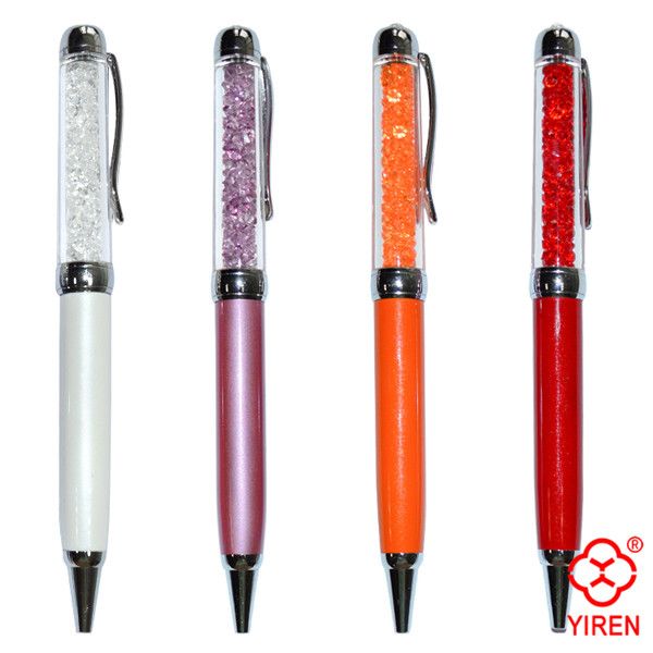 Popular Crystal Ballpoint Pen with cute pendant Beautiful Gift , muti-function Pen with Screen touch, hot selling!