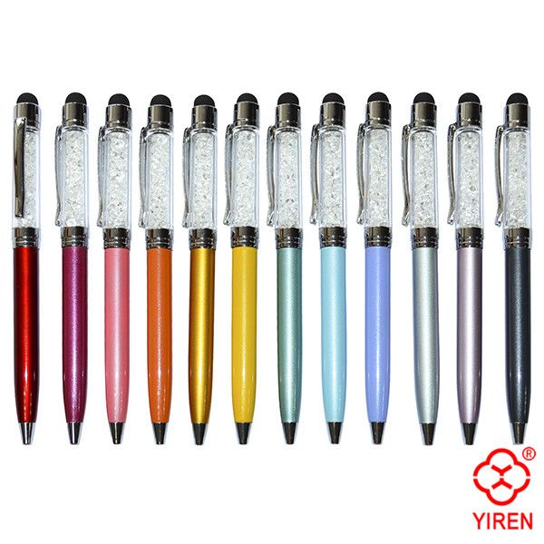 Popular Crystal Ballpoint Pen with cute pendant Beautiful Gift , muti-function Pen with Screen touch, hot selling!