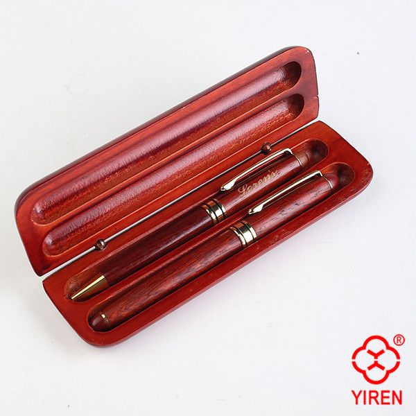  Luxury Wooden Boxed Pen Gift Sets with Two Classical China Style Metal Ballpoint Pens