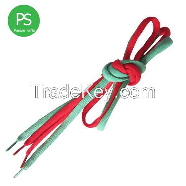 Manufacture flat print shoelace with plastic tip